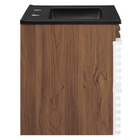 Modway Render 24" Wall-Mount Bathroom Vanity - White/Walnut/Black-Full-Extension Drawers