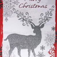 Rosedale General Christmas Greeting Cards/Envelopes - 5-1/2" x 8" - Glittery Reindeer - 12 Pack-Card shop quality greeting cards