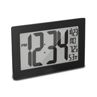 Marathon Watch - Horloge murale atomique avec support et 8 fuseaux horaires - Réglage automatique - Noir-Grand Affichage: Affichage facile à lire de 4?
