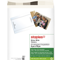 Staples – Enveloppe d’expédition pour photos - 8 3/4 po x 11 po – paquet de 4-Protègent vos photos durant le transport