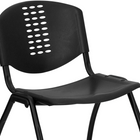 Flash Furniture HERCULES Series Black Plastic Stack Chair with Oval Cutout Back & Black Frame-Textured Seat ensures safe seating