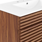 Modway - Render 36" Vanette de salle de bain - Blanc noyer-Pieds en bois effilés