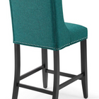 Modway - Baron Tissu rembourré Tabouret de comptoir - Sarcelle-Capsules de pied non marquées