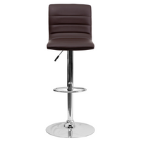 Flash Furniture – Tabouret de bar ajustable contemporain en vinyle brun et à pied chromé (CH920231BRN)-Tabouret de style contemporain