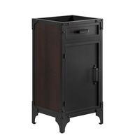 Modway Steamforge 18" Bathroom Vanity Cabinet - Black/Walnut-Industrial Modern Bathroom Vanity