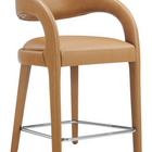 Modway - Pinnacle Cuir végane Tabouret de comptoir - Tan Silver - Ensemble de 2-Assemblée requise