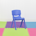 Flash Furniture Plastic Stackable School Chair with 13.25" Seat Height - Blue-Blue Polypropylene Plastic Shell