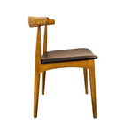 Nicer Furniture - chaise de salle à manger coudée style Wegner - noyer - paquet de 2-Structure en bois de frêne massif (en noyer ou finition naturelle) avec coussin d'assise PU en mousse haute densité