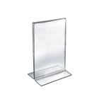 Azar Displays – Porte-affiche vertical recto/verso en acrylique sur pied, 11 x 7 po, transparent, 10/paquet (152716)-Ce porte-affiche sur pied est idéal pour les présentoirs sur tables de restaurants et pour les comptoirs d’accueil dans les hôtels