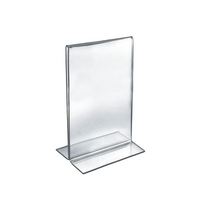 Azar Displays – Porte-affiche vertical recto/verso en acrylique sur pied, 11 x 7 po, transparent, 10/paquet (152716)-Ce porte-affiche sur pied est idéal pour les présentoirs sur tables de restaurants et pour les comptoirs d’accueil dans les hôtels