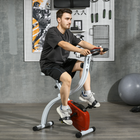 Soozier - Vélo D’Exercice Pliable Avec Résistance À 8 Niveaux Et Roues - Rouge-Design pliable gain de place avec roulettes de transport pour une mobilité facile  