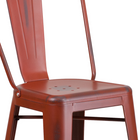 Flash Furniture – Tabouret de bar de 30 po en métal vieilli avec dossier, pour intérieur, rouge Kelly (ET353430RD)-Finition vieillie enduite de poudre rouge Kelly