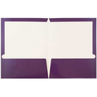 JAM Paper Glossy Two Pocket Presentation Folders, Purple, 50 Pack-Capacity: 200 sheets