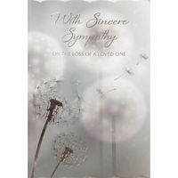 Rosedale – Cartes de sympathie et env. « With Sincere Sympathy on the Loss Of Loved One », doré, 5 1/2 x 8 po, 6/paq (19938)-Imprimées sur du papier cartonné non couché de haute qualité