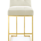 Modway - Privy Acier inoxydable doré Performance Velvet Tabouret de bar - Ivoire d’or-Aucune assemblée requise