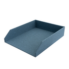 Martha Stewart Linen Inbox - Navy-Open letter tray is great for storage and desktop organizing