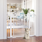 Porte pour animaux de compagnie en métal PawHut - 29,5"-40,6" avec porte à fermeture automatique-La porte se ferme automatiquement lorsqu’elle est ouverte à moins de 90° (elle ne se ferme pas lorsqu’elle est ouverte à moins de 15°)