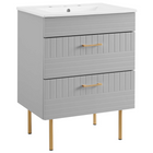 Modway - Daybreak 24" Vanette de salle de bain - Gris clair-Vanité de salle de bain moderne