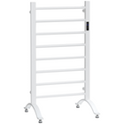 HOMCOM - Chauffage serviettes électrique à 8 barres avec minuterie intégrée et indicateurs led - blanc-Utilisez-le comme porte-serviettes mural ou autoportant pour plus de flexibilité 