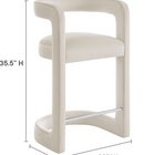 Modway Winslow Performance Velvet Counter Stool - Alabaster-Performance Velvet Fabric