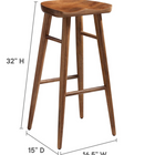 Modway - Saville Dos sans dos Tabourets de bar - Noyer - Ensemble de 2-Siège de selle contourné