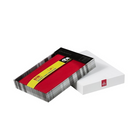 Champs Leather RFID Passport Holder, Red (PH10-RED)-Black Leather