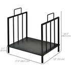 Outsunny - Porte-bûches 17,5 po- support de rangement en métal avec poignées-Le cadre en métal avec revêtement en poudre assure la durabilité à l’intérieur comme à l’extérieur 