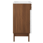 Modway - Render 18" Armoire à coiffeuse de salle de bain - Blanc Noyer Blanc-Comptoir intégré