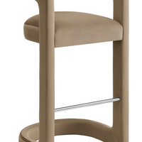 Modway - Winslow Performance Velvet Tabouret de bar - Taupe-Conception du dos du canon