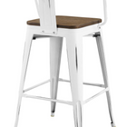 Modway - Promenade Tabouret de bar - Blanc-Capacité de poids des selles : 331 lb