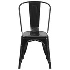 Nicer Furniture - chaise d'appoint industrielle empilable de style A Tolix - en métal - noir - paquet de 4-Conception légère
