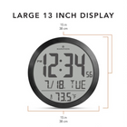 Marathon Watch 15 inch Round Digital Wall Clock - Black-Solid aluminum case: sturdy design with a high-end finish.