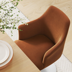 Modway Lippa Swivel Dining Performance Velvet Armchair - White Rust-Removable Seat Cushion