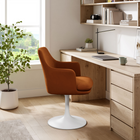 Modway Lippa Swivel Dining Performance Velvet Armchair - White Rust-360º Swivel Capability