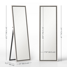 HOMCOM - Miroir pleine longueur sur pied à poser contre le mur - 21 po l x 64 po H - gris-Film anti-éclats à l’arrière pour plus de sécurité 