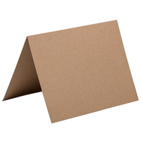 JAM Paper Blank Foldover Cards, A2 size, 4.38 x 5 7/16, 60lb Brown Kraft Paper Bag Recycled, 50 Pack (530910828g)-Brown