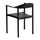 Flash Furniture - Chaise de café empilable en plastique noir de la série HERCULES, capacité de 1000 lb-Conception à dossier et siège en plastique noir aux contours ergonomiques