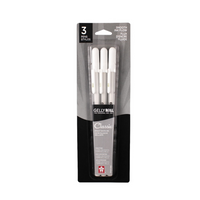 Sakura – Stylos Gelly Roll – pointes fine, medium et gras – blanc – paquet de 3-Utilisez ces stylos parfaits pour des papiers foncés ou colorés, ou ajoutez de la brillance à vos oeuvres d'art
