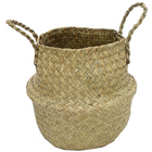 Cathay Importers Seagrass Basket with PVC Hard Liner, Natural, 3 Pack (EC-08-1943)-Natural seagrass woven material