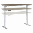 Bush Business Furniture Move 40 Series 60" W x 30" D Electric Height Adjustable Standing Desk - Modern Hickory/Grey Metallic-Electric Height Adjustable Standing Desk includes a motorized base and 60W x 30D top surface with built-in wire management