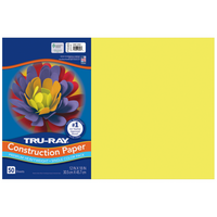 Pacon Tru-Ray Fade-Resistant Construction Paper, 12" x 18", Lively Lemon, 3 Packs of 50 (PAC103403)-Lively Lemon Construction Paper