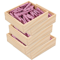 JAM Paper Wood Clothing Pin Clips, Medium, 1 1/8, Lavender Purple, 5 Packs of 50, 250 Total (230726780g)-Size: 1.13"