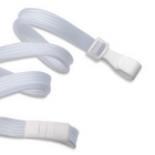 Beslayn - Lanière à déconnexion rapide en tresse plate lourde avec clip en plastique sans torsion - Blanc, pack de 50-Conception sans métal – Idéal pour les points de contrôle de sécurité et les installations d'IRM