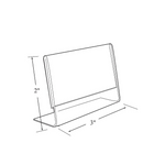 Azar Displays – Porte-enseigne horizontal en L incliné, acrylique, 2 po x 3 po, paq./10 (112742) -Le cadre à chargement latéral permet une insertion facile du matériel imprimé