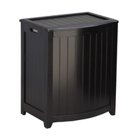 Oceanstar – Panier à linge en bois BHP0106MH avec lanières arquées à l’avant, doublure intérieure avec sac, fini acajou foncé-Poignées sur les côtés pour un transport facile