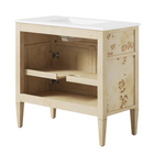 Modway Elysian 36" Wood Bathroom Vanity - White/Burl-Burl Wood Veneer