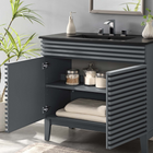 Modway Render 36" Bathroom Vanity - Grey/Black-MDF and Particleboard