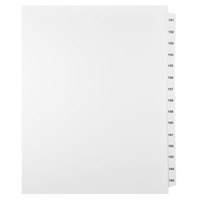 Mark Maker – Ensemble d’onglets séparateurs juridiques blancs, 1/15 onglets, format lettre, sans trous, numéros 151 à 165-Onglets séparateurs blancs, 1/15 onglets