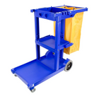 Johnny Vac Standard Janitor Cart JS0006BU - Blue-Blue Plastic