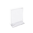 Azar Displays 7" x 5" Vertical Double Sided Stand Up Acrylic Sign Holder, Clear, 10 Pack (152722)-Stand up sign holder is perfect for tabletop displays, restaurant table displays, and hotel concierge desks